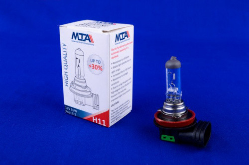 Лампа автомобільна H11 12V 55W PGJ19-2 ближня дальня протитуманна MTA