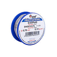 Припій з флюсом для паяння олов'яно-свинцевий Cynel (S-Sn60Pb40 sw26/3/2.5%) 100 гр (0.7 мм)