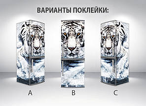 Вінілова наклейка на холодильник, тигр білий, 180х60 см - Лицьова (В), з ламінуванням, фото 5