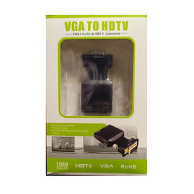 Адаптер VGA|HDMI з аудіовиходом 13518 (Black) | Перехідник vga hdmi