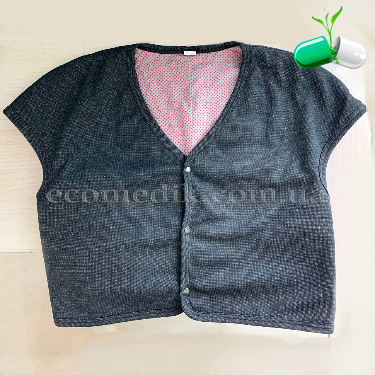 Турмалиновая магнітна жилетка ПОКРАЩЕНА з біофотонами (накладка на плечі) чоловіча, L, фото 1