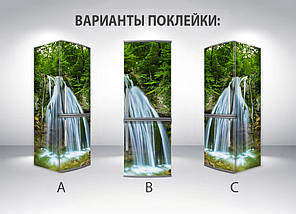 Наклейки на холодильник, водоспад в лісі, 180х60 см - Лицьова (В), з ламінуванням, фото 6