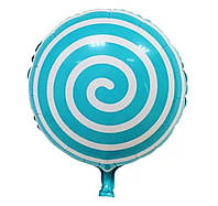 Фольгированный шар Спираль круглый 45см (18") | Голубой