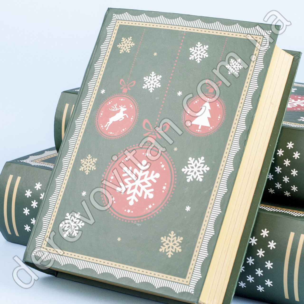 Подарочные коробки новогодние "Книги", зеленые, набор из 3 шт. - фото 4 - id-p853115197