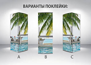 Вінілова наклейка на холодильник, море і пальми, 180х60 см - Лицьова (В), з ламінуванням, фото 5
