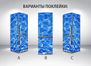 Наклейки на холодильник, текстура води, 180х60 см - Лицьова (В), з ламінуванням, фото 5