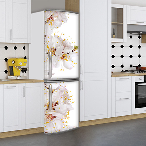 Наклейка на холодильник, квітуча вишня, 180х60 см - Лицьова (В), з ламінуванням - фото 1 - id-p753988320