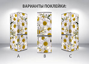 Наклейки на холодильник, квіти, ромашки, 180х60 см - Лицьова (В), з ламінуванням, фото 6