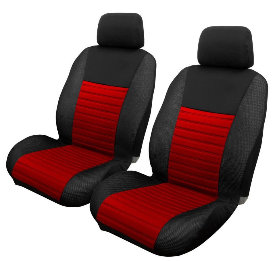 Авточохли з підігрівом Milex Arctic на передні сидіння чорно-червоні PP-A54021, фото 1