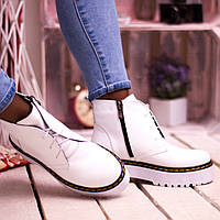 Белые женские ботинки, демисезонные. 39 (24,5см)