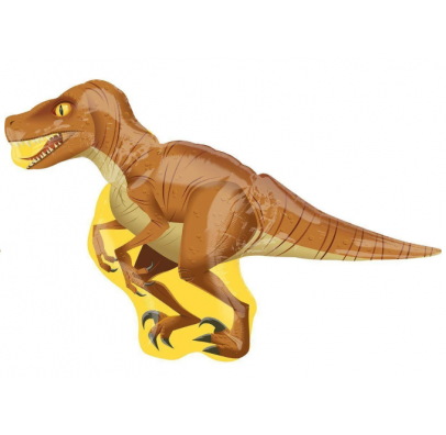 Куля фольгована фігурна Динозавр жовта 115х60 см