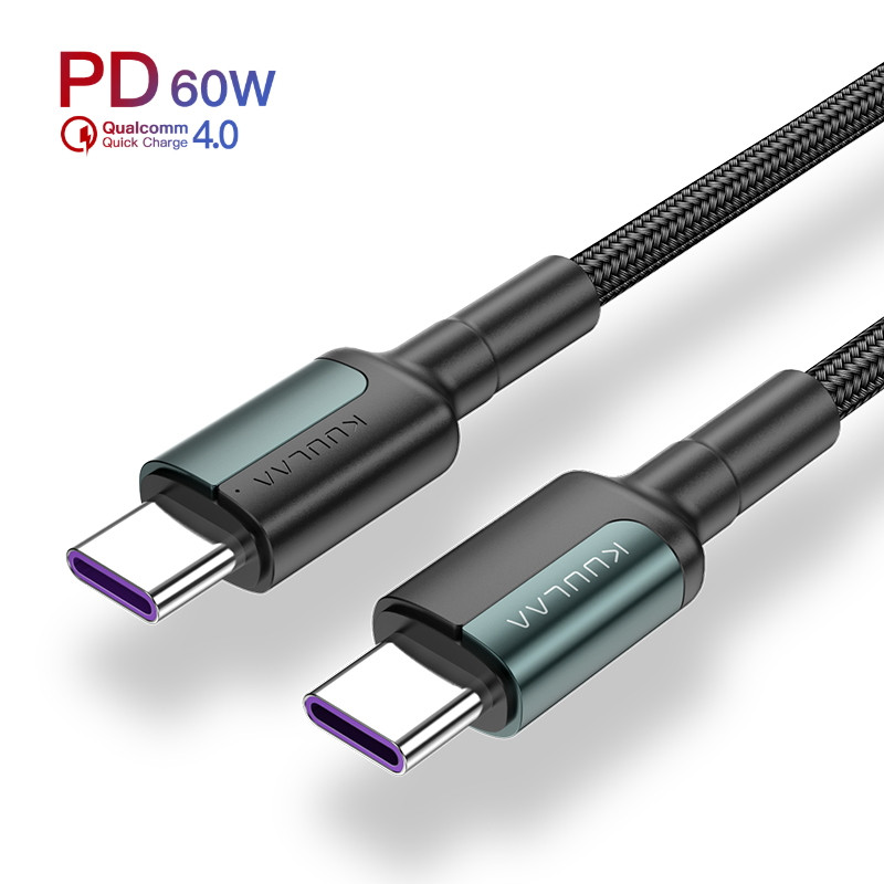 Дата кабель USB Type-C на Type-C (1m) PD Flash 60 Вт і QC 3.0 дріт для швидкого заряджання KUULAA (KL-X06)