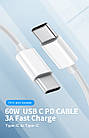 Кабель USB Type-C to Type-C (2m) PD Flash 60 Вт дата проведення для швидкого заряджання та синхронізації телефона, фото 3