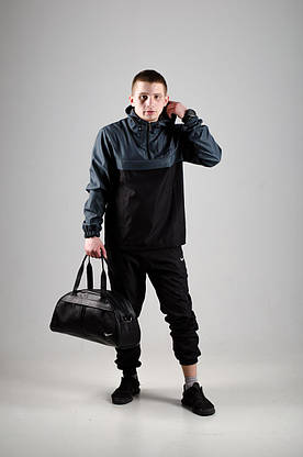 Спортивний костюм Nike чоловічий Найк сірий чорний + Барсетка в Подарунок, фото 2
