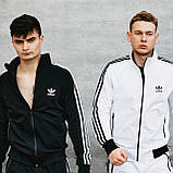 Спортивний костюм теплий чоловічий  олімпійка біло-чорний Київ, фото 11