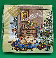 Святкова серветка (ЗЗхЗЗ, 20 шт.) LuxyНГ Желене місце (1231) (1 пачка)