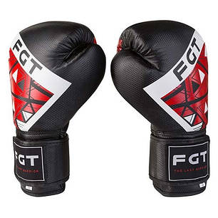 Боксерські рукавички чорно-червоні 8oz FGT, Cristal 2518, фото 2
