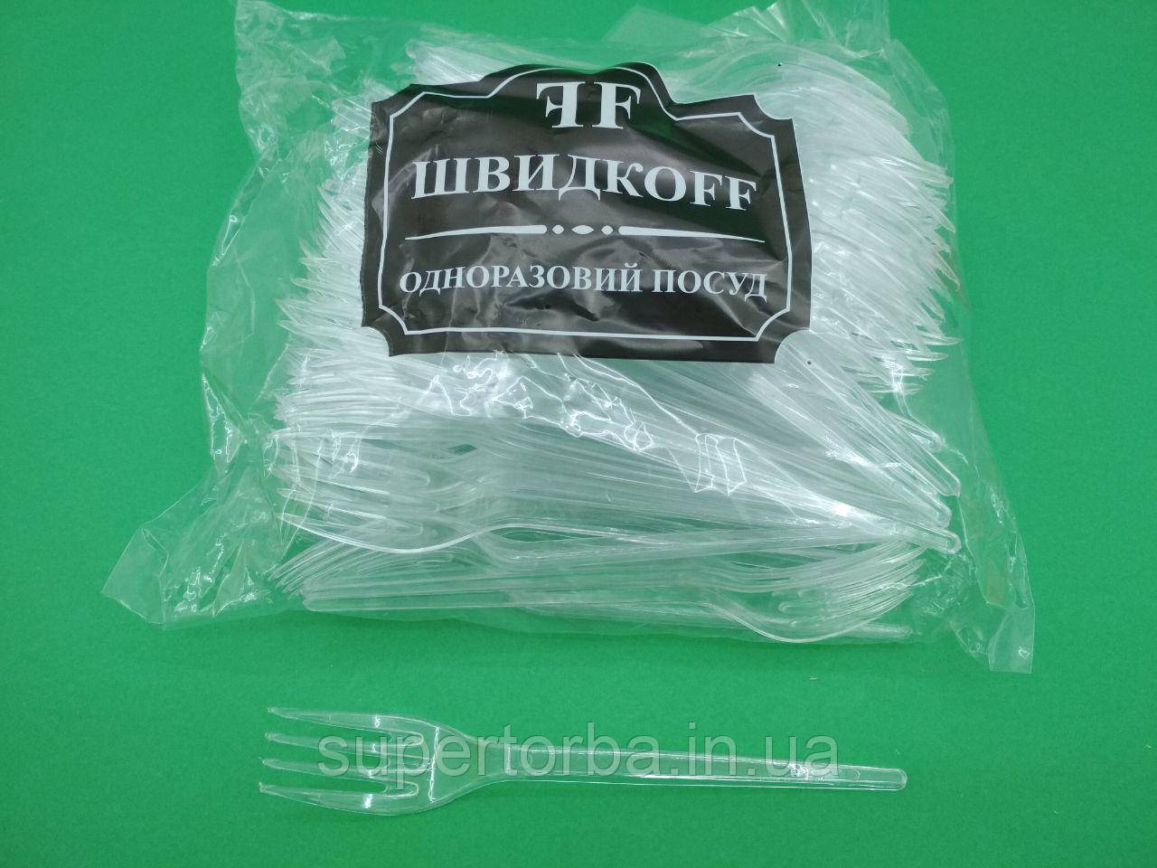 Вилка «Super» стеклоподобная Юнита прозрачная (100 шт), фото 1