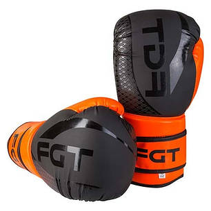 Боксерські рукавички чорно-помаранчеві 12oz FGT, Flex 2588, фото 2