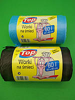 Пакети для сміття розмір 60х80 см об'єм 60 літрів "Тор Раск" з ручками (LD) 60 шт/рул.