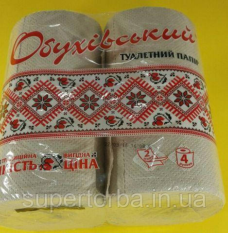 Папір туалетний макулатурний "Обухівський" 4 рул/уп., фото 1