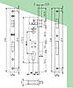 Замок металопластикових дверей KALE одноточковий (короткий) 153/p25 (16/25/85) з фалевою клямкою, фото 3