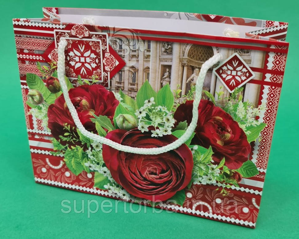 Пакет паперовий малий горизонтальний 11/18/5 (арт М016) (12 шт.), фото 1