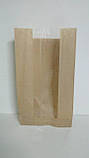 Пакет паперовий із ПП вікном 14/6*25,5 коричневий 100 штук, фото 2