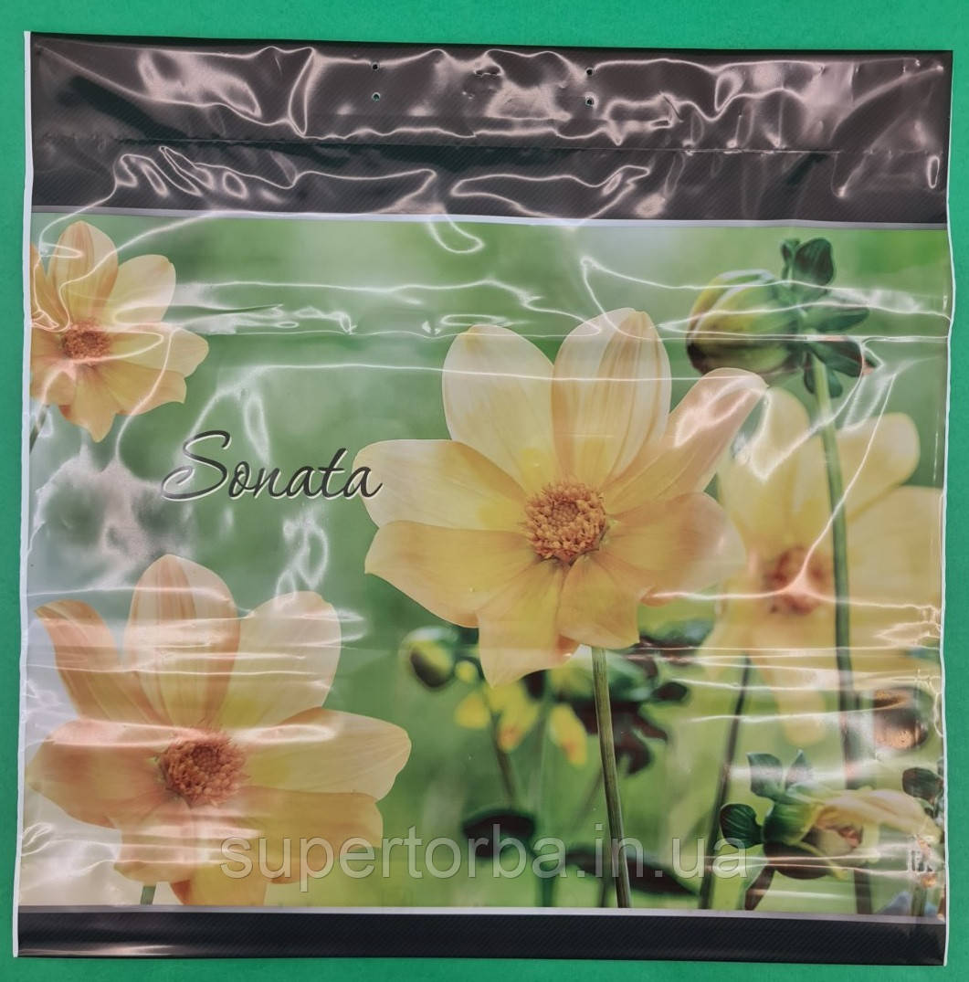 Поліетиленові пакети із пластиковою ручкою розмір 40х40 "Соната" без ручки (10 шт), фото 1