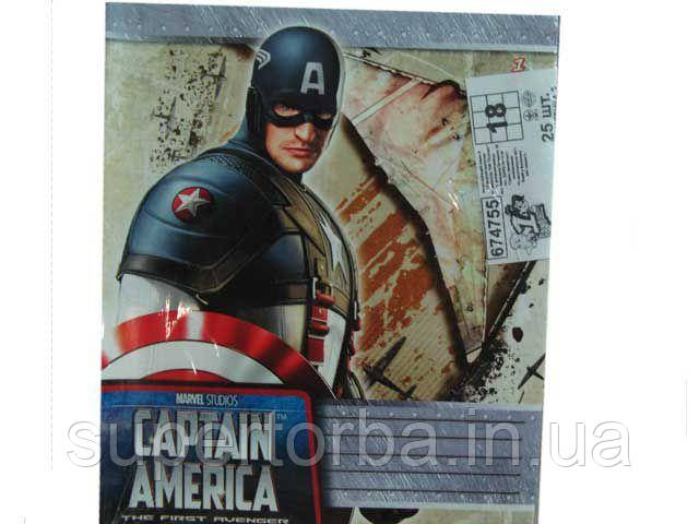 Шкільний зошит із малюнком на обкладинці 18листів карта (25 шт.), фото 1