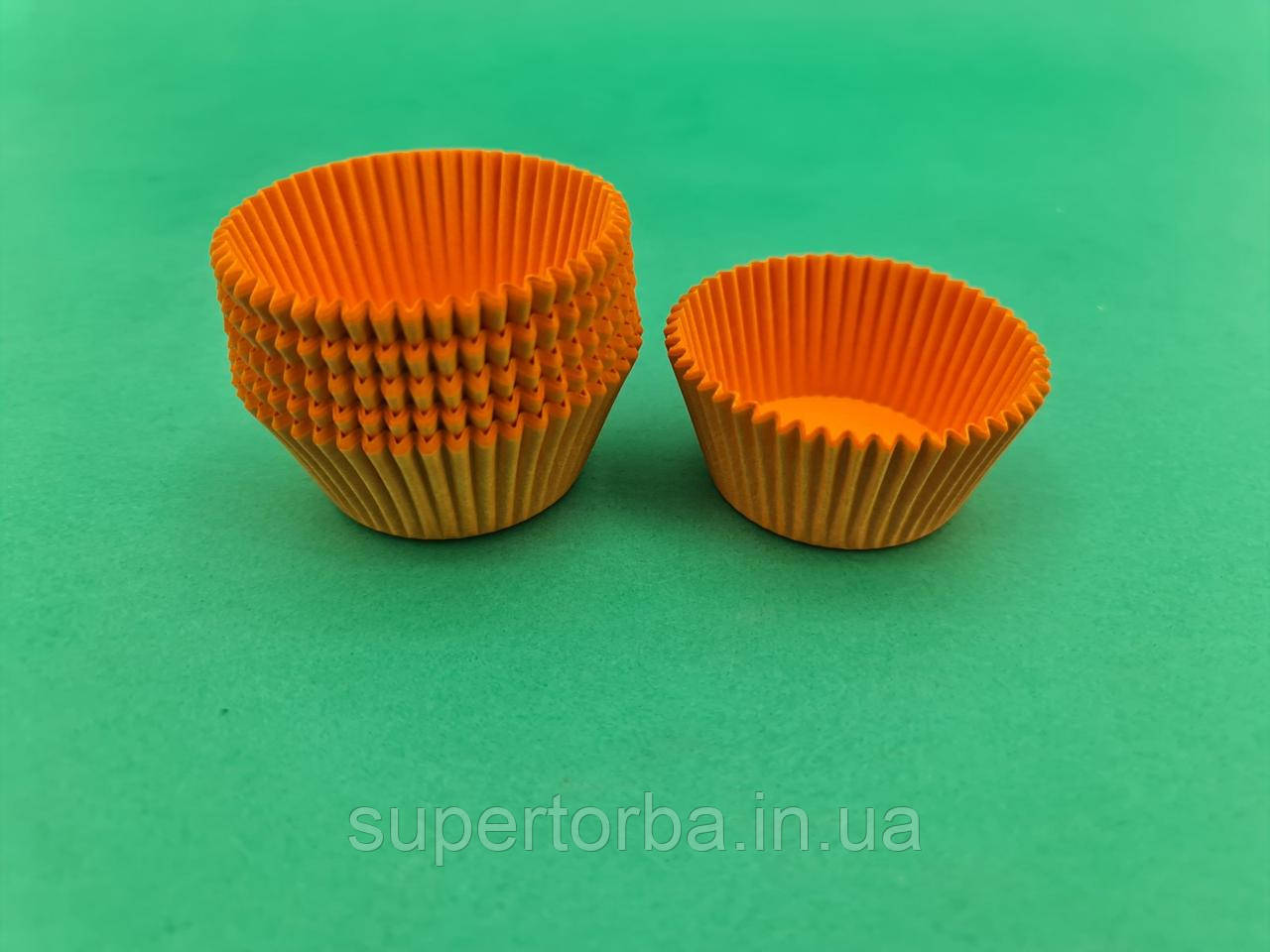 Тартолітка для кексів "Кругла жовтогаряча" D50 H30 (100 шт.)/7а/ (1 уп.), фото 1