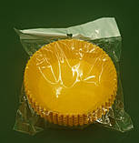 Тартолітка для кексів "Кругла жовта" D71 H22 (100 шт.)/9/ (1 уп.), фото 2