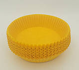Тартолітка для кексів "Кругла жовта" D71 H22 (100 шт.)/9/ (1 уп.), фото 4
