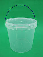 Відро кругле з кришкою 3.3 л, прозоре (100 шт.)