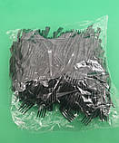 Пластикова виделка одноразова для фруктів ТМ Юніта чорна 250 шт/уп, вилка для фуршету, одноразові прибори, фото 2