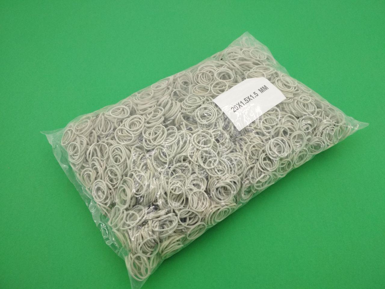 Гумка для фіксації зелені Ø 20 мм х 1,5 мм біла "Plast" 1 кг/уп.