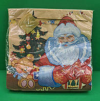 Святкова серветка (ЗЗхЗЗ, 20 шт.) LuxyНГ Дід Мороз і ведмежатко (1230) (1 пачка)