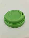 Кришка пластикова під стакан 400 та 500 мл паперовий Ø90 зелена Маестро 50 шт/уп., фото 4