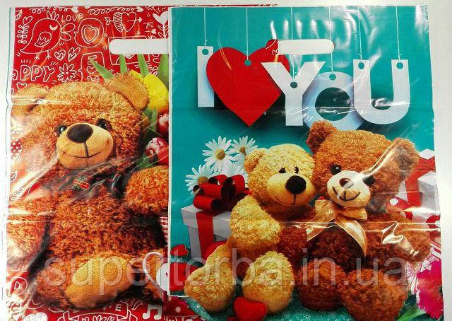 Пакети з вирубаною ручкою (34*47+3)" Повітропроникна машина Тед "ХВГ (25 шт.), фото 1