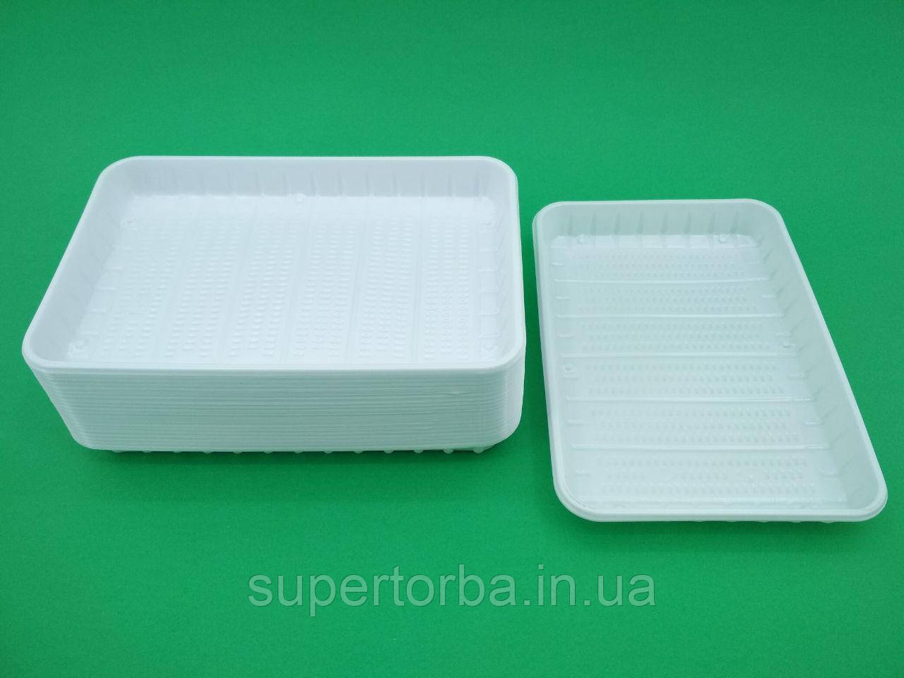 Лоток одноразовый пластиковый , прямоугольный (размер 130х210) (100 шт ...