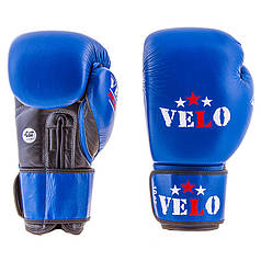 Боксерські рукавички шкіряні сині 10oz Velo AIBA