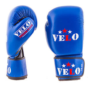 Боксерські рукавички шкіряні сині 12oz Velo AIBA, фото 2
