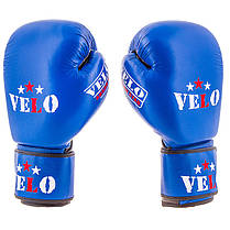 Боксерські рукавички шкіряні сині 12oz Velo AIBA, фото 2