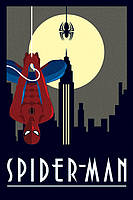 Постер плакат "Марвел Деко (Человек-Паук) / Marvel Deco (Spider-Man Hanging)" 61x91.5см (ps-002127)