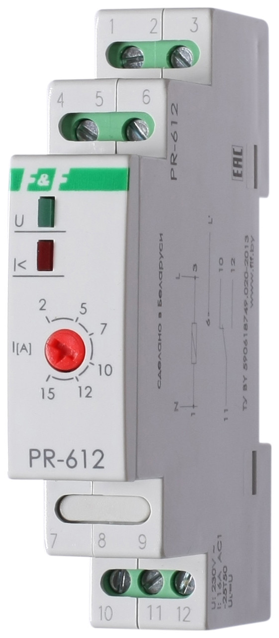 Реле струму пріоритетного дії PR-612 230В AC 2÷15A F&F