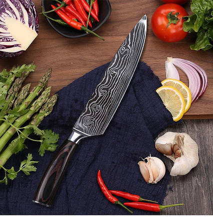 Ніж шеф-кухаря 8 дюймів Santoku, фото 1