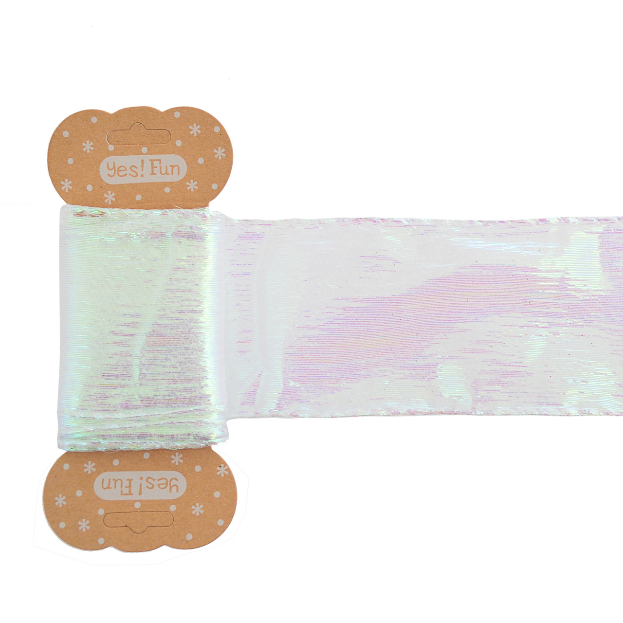 Стрічка Yes! Fun декоративна 6 см * 2 м, біла напівпрозора голографічна