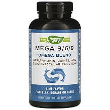 Комплекс омега-кислот Nature's Way "Mega 3/6/9 Omega Blend" з лимонним смаком (180 капсул)
