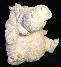 Гіпсова фігурка для розфарбовування "БЕГЕМОТ" БТ-110 з фарбами та пензлем, фото 1