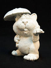 Гіпсова фігурка для розфарбовування "КІТ З ПАРАСОЛЬКОЮ" КС-110 з фарбами та пензлем